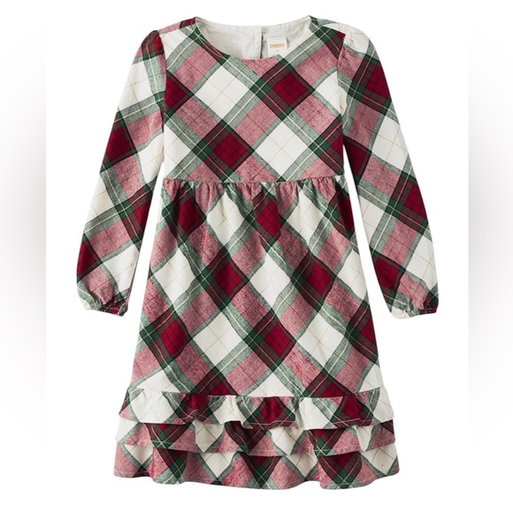 Gymboree Toddler Girl Holiday Plaid Ruffle Dress Long sleeve – Size 3T - Picture 1 of 9